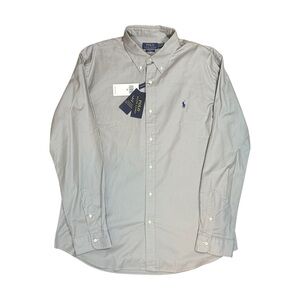 Polo Ralph Lauren Gray Button Down Custom Fit Sport Shirt Long Sleeves